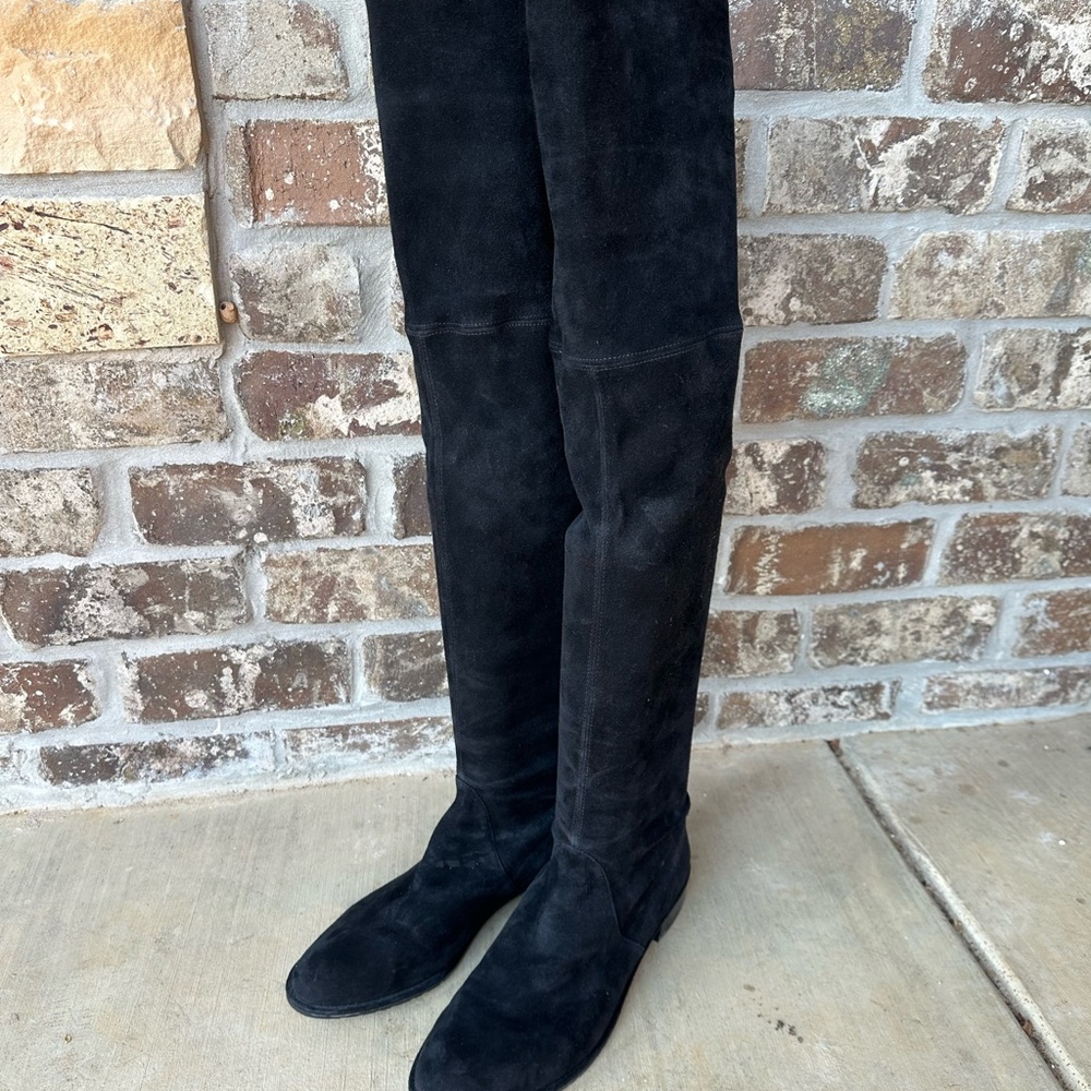Stuart Weitzman Lowland Black Suede boot